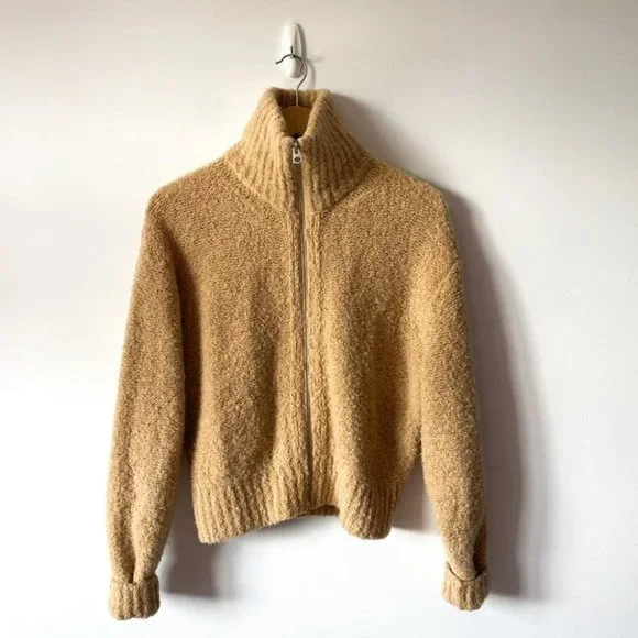Aritzia Wilfred Marilyn Alpaca Wool Zip Up Cardigan Sweater Sanders Sz Medium - Picture 5 of 9